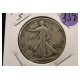 1941-S Walking Liberty Silver Half Dollar