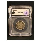 1896-O Certified Barber Silver Quarter