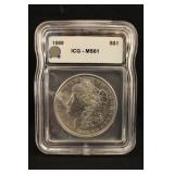 1889-P MS61 Morgan Silver Dollar