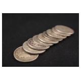 Lot of 9 Mixed Date Silver Dimes