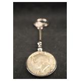 1964 Kennedy Silver Half Dollar Key Chain
