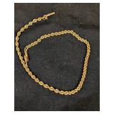 14K Gold 8" Rope Bracelet   3.2g