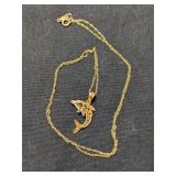 10K Gold   18" Dolphin and Chain   B1