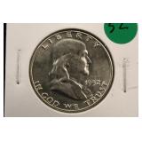 1952-D Uncirculated Franklin Silver Half Dollar