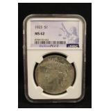 1923-P NGC Certified MS62 Silver Peace Dollar