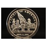 9/11 Commemorative 1oz .999 Silver Round w/COA