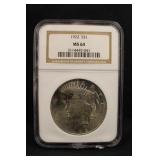 1922 MS64 U.S. Silver Peace Dollar