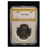 1938 Certified Walking Liberty Silver Half Dollar
