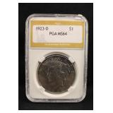 1923-D Certified U.S. Silver Peace Dollar