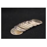 Lot of 9 Pre 64 Roosevelt Silver Dime