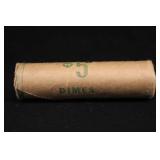 Roll of 1959-P Uncirculated Silver Dimes