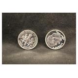 Lot of 2 1963 Proof Roosevelt Silver Dime