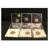 Lot of 9 Mercury Silver Dime
