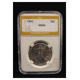 1941 Certified Walking Liberty Silver Half Dollar