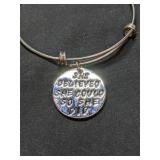 Silver Bracelet "She Believed She Could So She