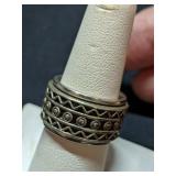 .925 Silver Spinner Ring Sz 8
