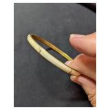 Brass Bracelet with Bone Inlay