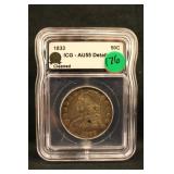 1833 Certified Capped Bust Silver Half Dollar