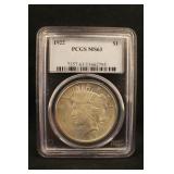 1922 MS63 U.S. Silver Peace Dollar