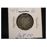 1914 Barber Silver Dime