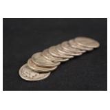 Lot of 9 Mercury Silver Dime