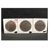 Lot of 3 1976 P&D Bicentennial Ike Dollars