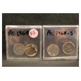 Lot of 4 Proof 1969 Roosevelt Dimes