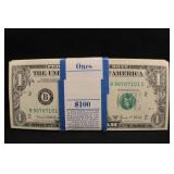 1969-D 100 Consecutive $1 Fed Reserve Notes