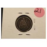 1889 Seated Liberty Dime *Love Token* Better