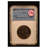 1963 Certified Franklin Silver Half Dollar