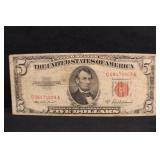 1953-A $5 Red Seal Bank Note
