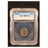 1959-D MS67 Roosevelt Silver Dime