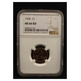 1958 MS66 Red Lincoln Wheat Cent