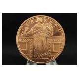 1oz .999 Copper Standing Liberty Round