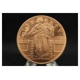 1oz .999 Copper Standing Liberty Round