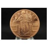 1oz .999 Copper Standing Liberty Round