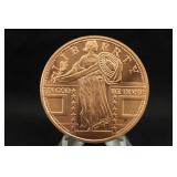 1oz .999 Copper Standing Liberty Round