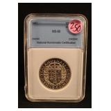 1941 Certified New Zealand Silver Half Crown