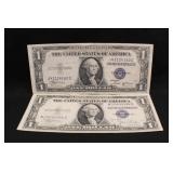 Lot of 2 1935 B&C $1 Silver Certificate Notes