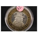 Vintage .999 Silver Sitting Bull Gaming Token