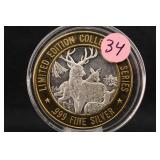 Vintage .999 Silver Whitetail Deer Gaming Token