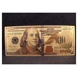 24kt Gold Plated $100 Fantasy Note