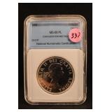 1964 Certified Canada Silver Dollar