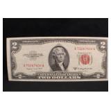 1953-B $2 Red Seal Bank Note Excellent