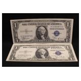 Lot of 2 1935 Silver Certificate Bank Notes B&D