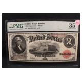 1917 PMG Certified $2 Jefferson Bank Note