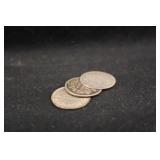 Lot of 3 Mixed Date Canada Silver 5 Cent Pieces