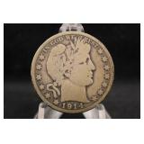 1914-S Barber Silver Half Dollar