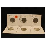 Lot of 6 Buffalo Nickels