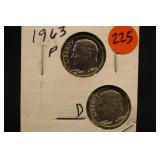 Lot of 2 Roosevelt Silver Dime